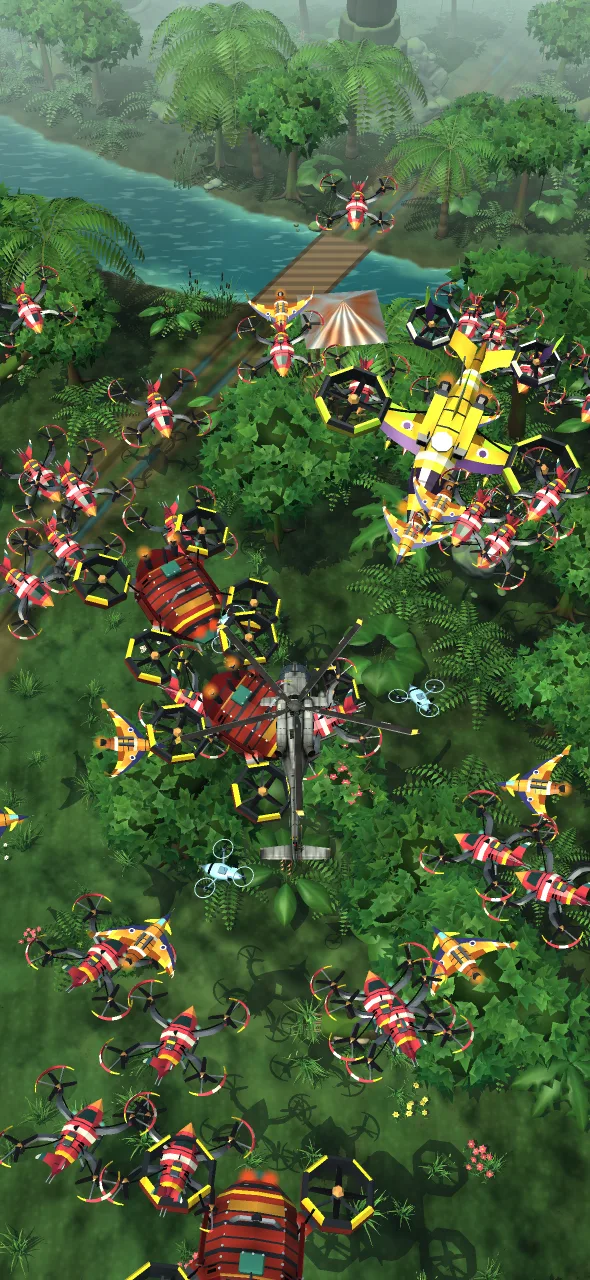 Rotorstorm: a swarm over a river delta